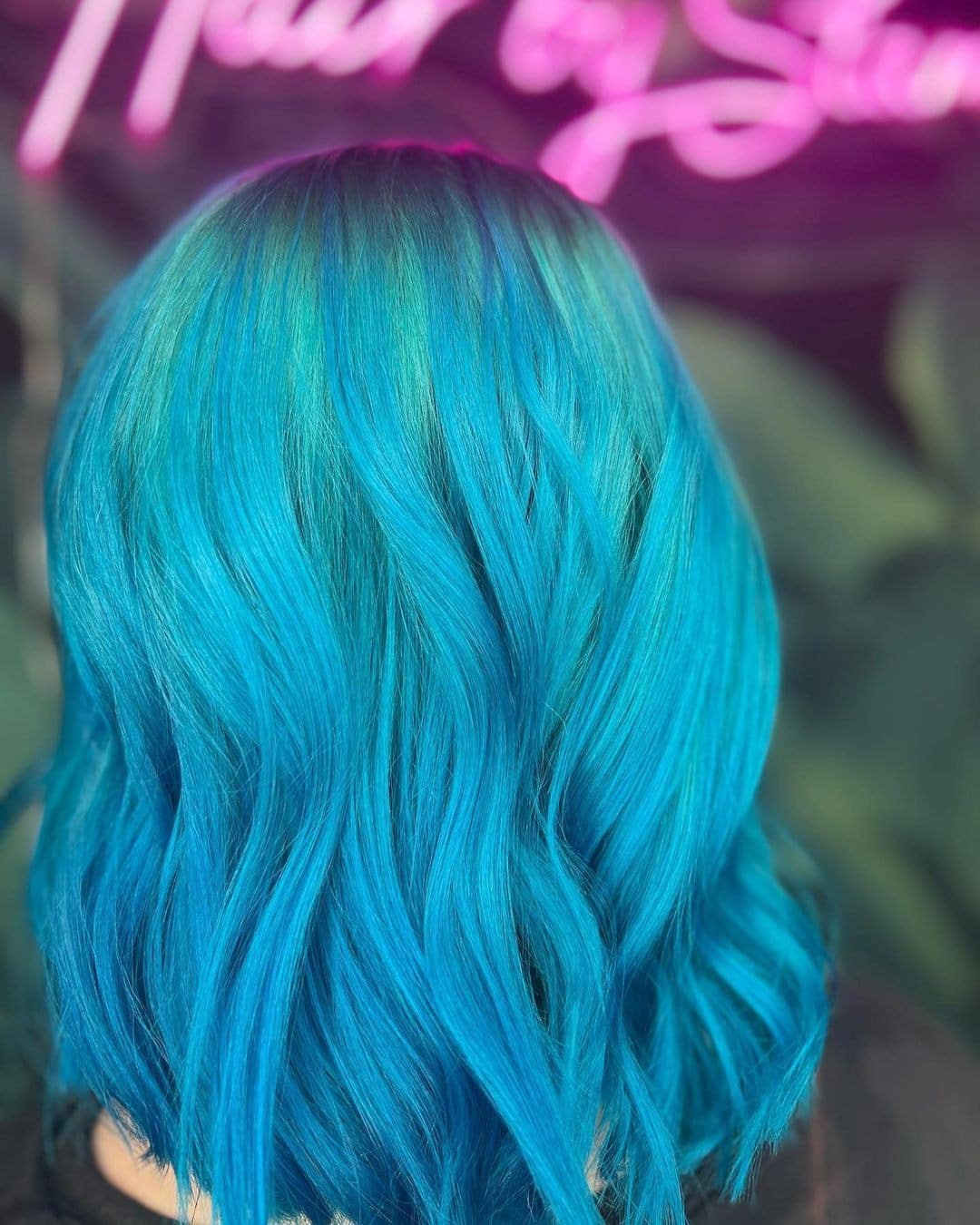 12. Electric Aqua Waves - Teal Hair Color