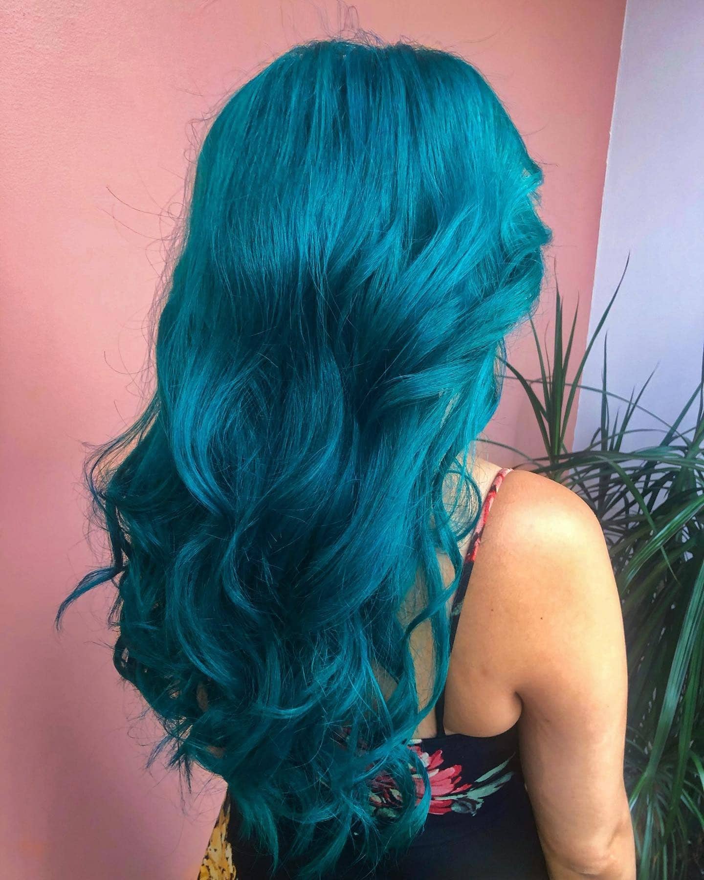 21. Teal Waves with Volume - Teal Hair Color