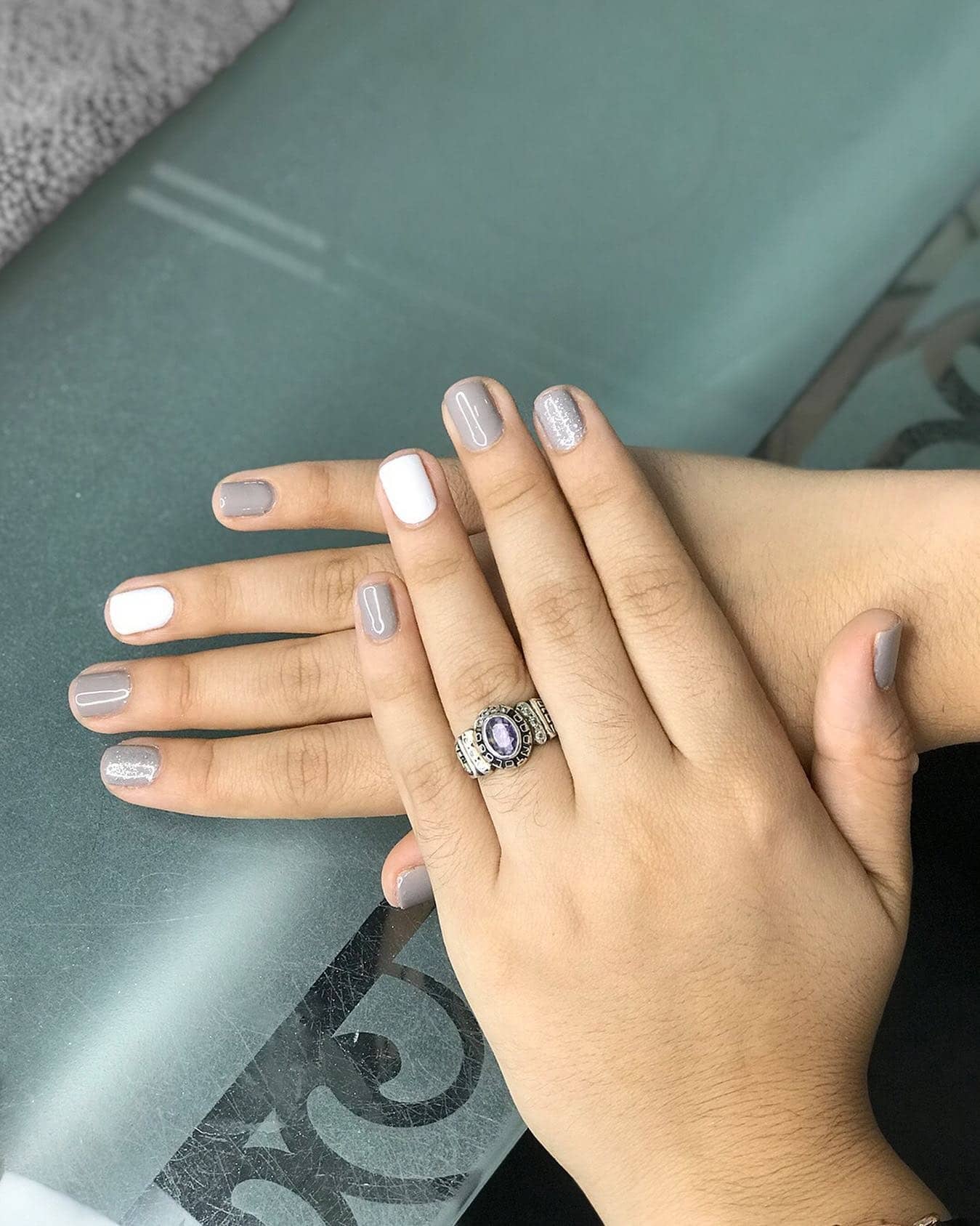 6. Chic Neutrals with Silver Touch - accent nail ideas