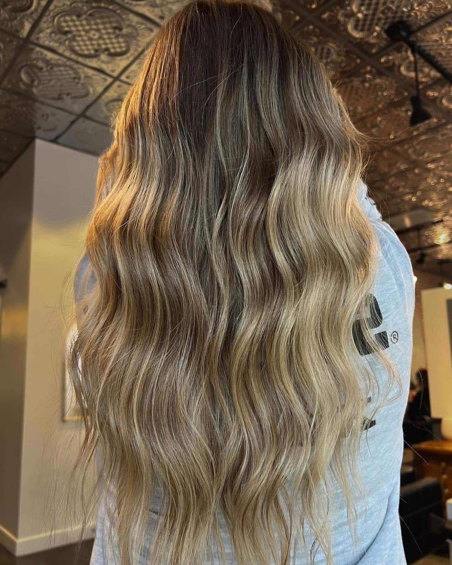 15. Golden Melt Waves - Winter Hair Color