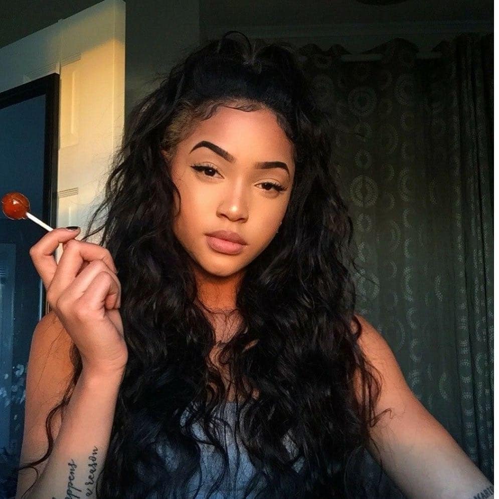 6. Half-Up Loose Waves – Deep Black - Baddie Hairstyles