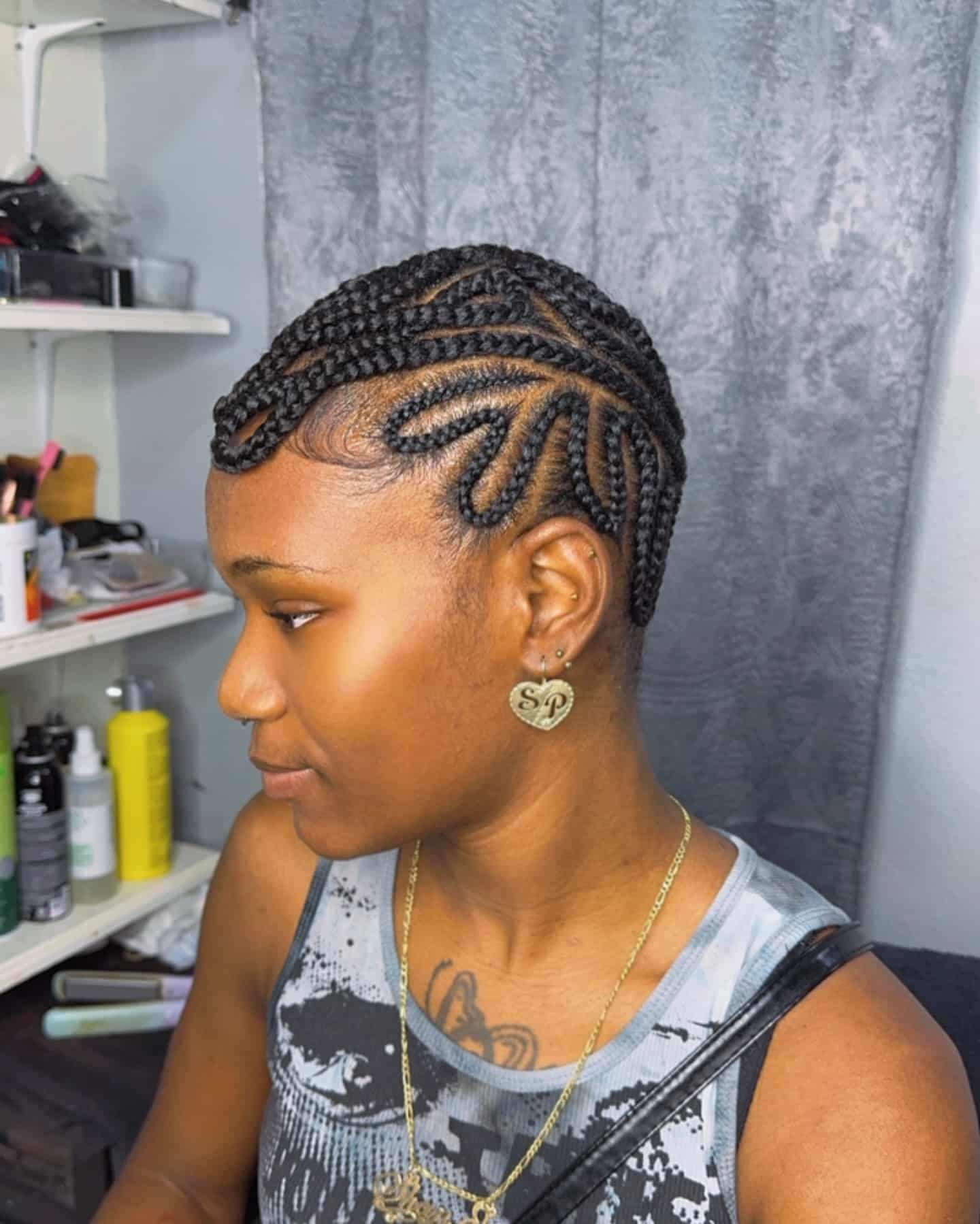 14. Side-Swept Cornrows – Black - Baddie Hairstyles