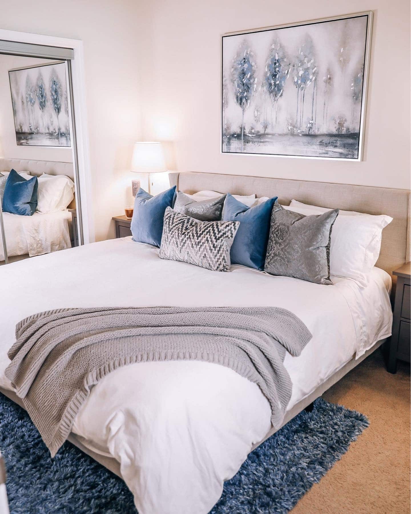 17. Textural Balance in Neutrals - blue and gray bedroom ideas