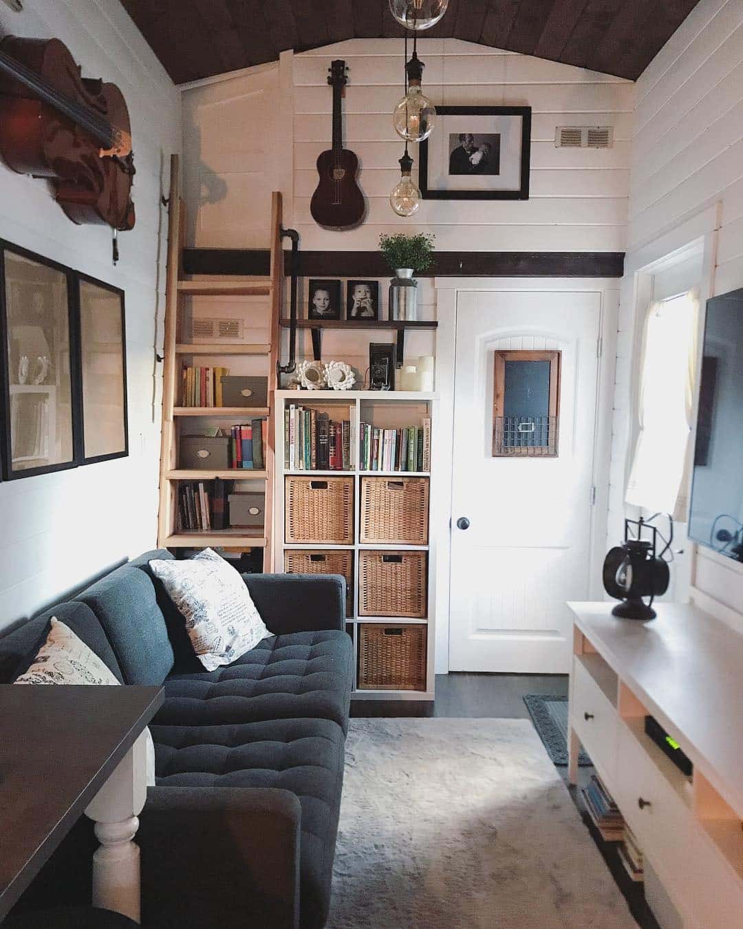 22. Cozy Living with Rustic Personality - tiny house living room ideas