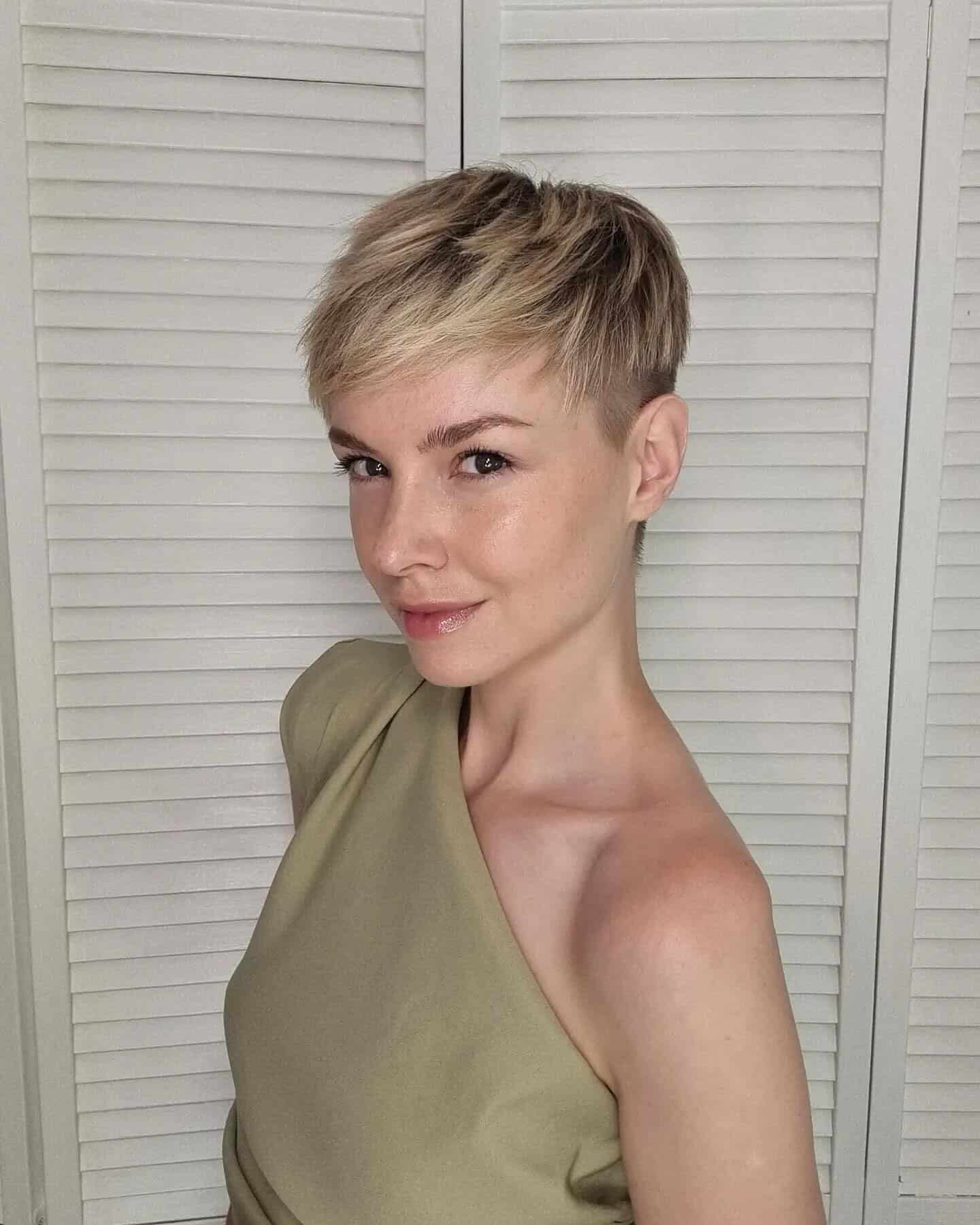 4. Ash Blonde Softly Layered Pixie - Pixie Haircuts With Bangs