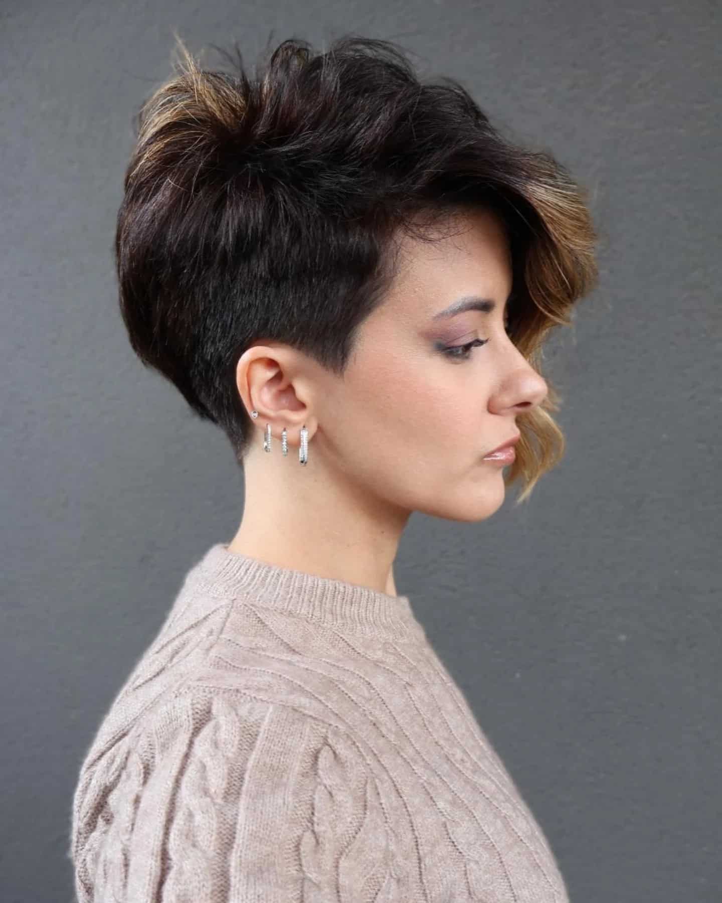 6. Undercut Pixie with Voluminous Top - Pixie Haircuts With Bangs