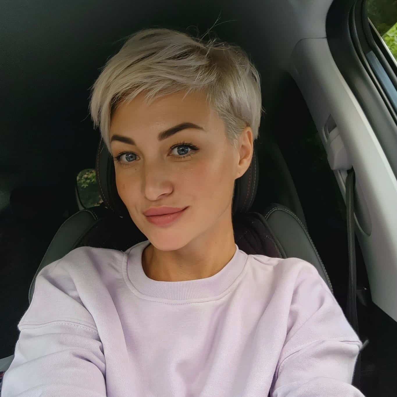 11. Platinum Pixie with Side Texture - Pixie Haircuts With Bangs