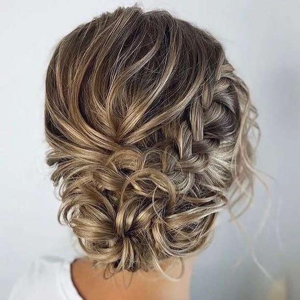5. Loose Braided Blonde Bun - Bun Hairstyles