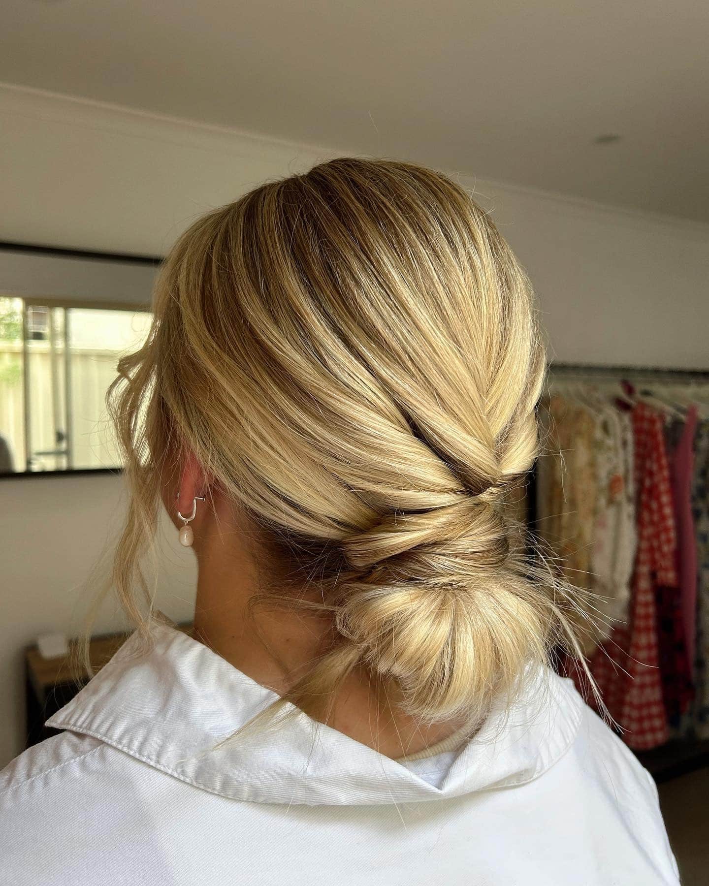 21. Soft Low Bun on Golden Blonde Hair - Bun Hairstyles