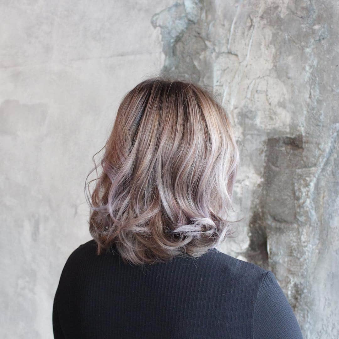 1. Soft Ash Grey Waves with Lavender Tint - Ash Grey Hair Color