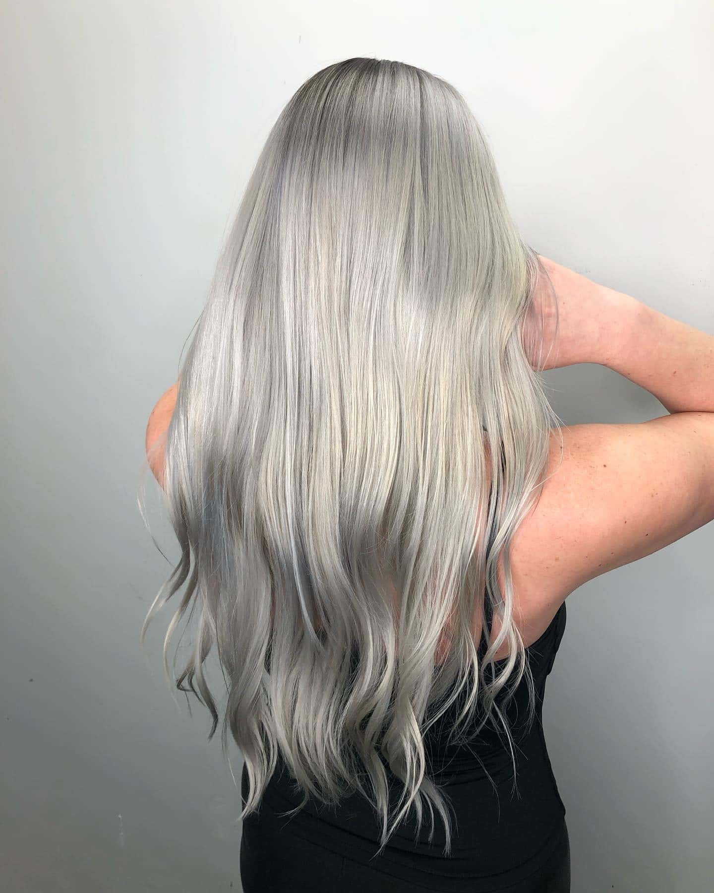 17. Platinum Ash Smooth Lengths - Ash Grey Hair Color
