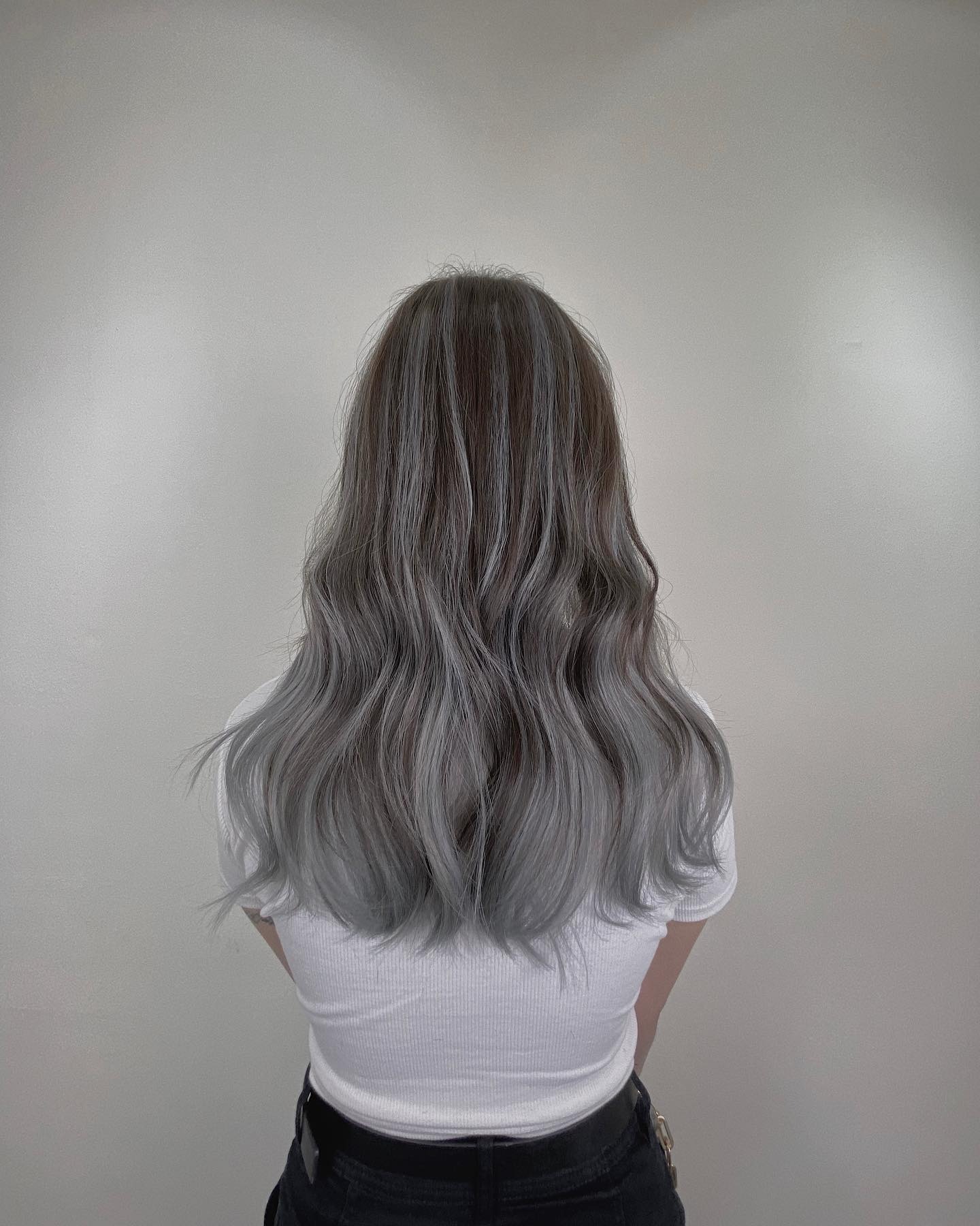 22. Smoky Ash Grey Medium Waves - Ash Grey Hair Color