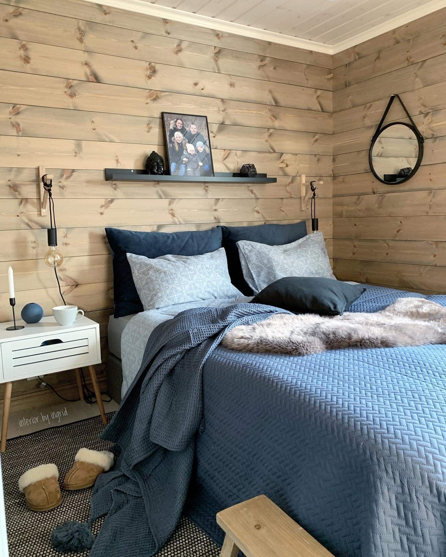 10. Scandinavian Calm with Soft Blue Layers - cabin bedroom ideas