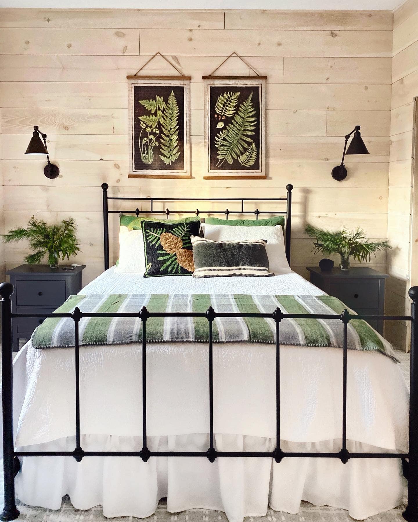 17. Botanical-Inspired Cabin Simplicity - cabin bedroom ideas