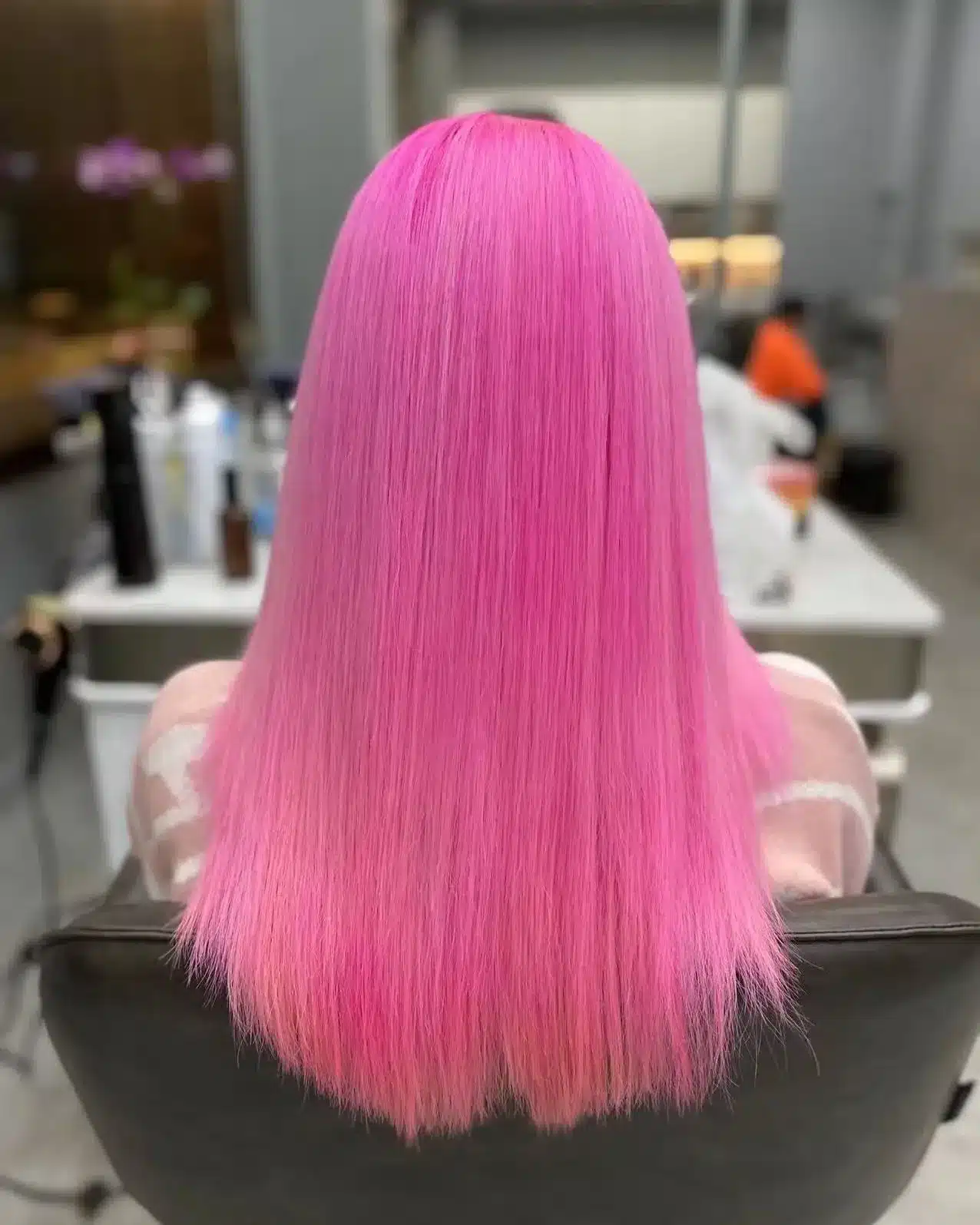 4. Bubblegum Sleek Straight - Hot Pink Hair Color