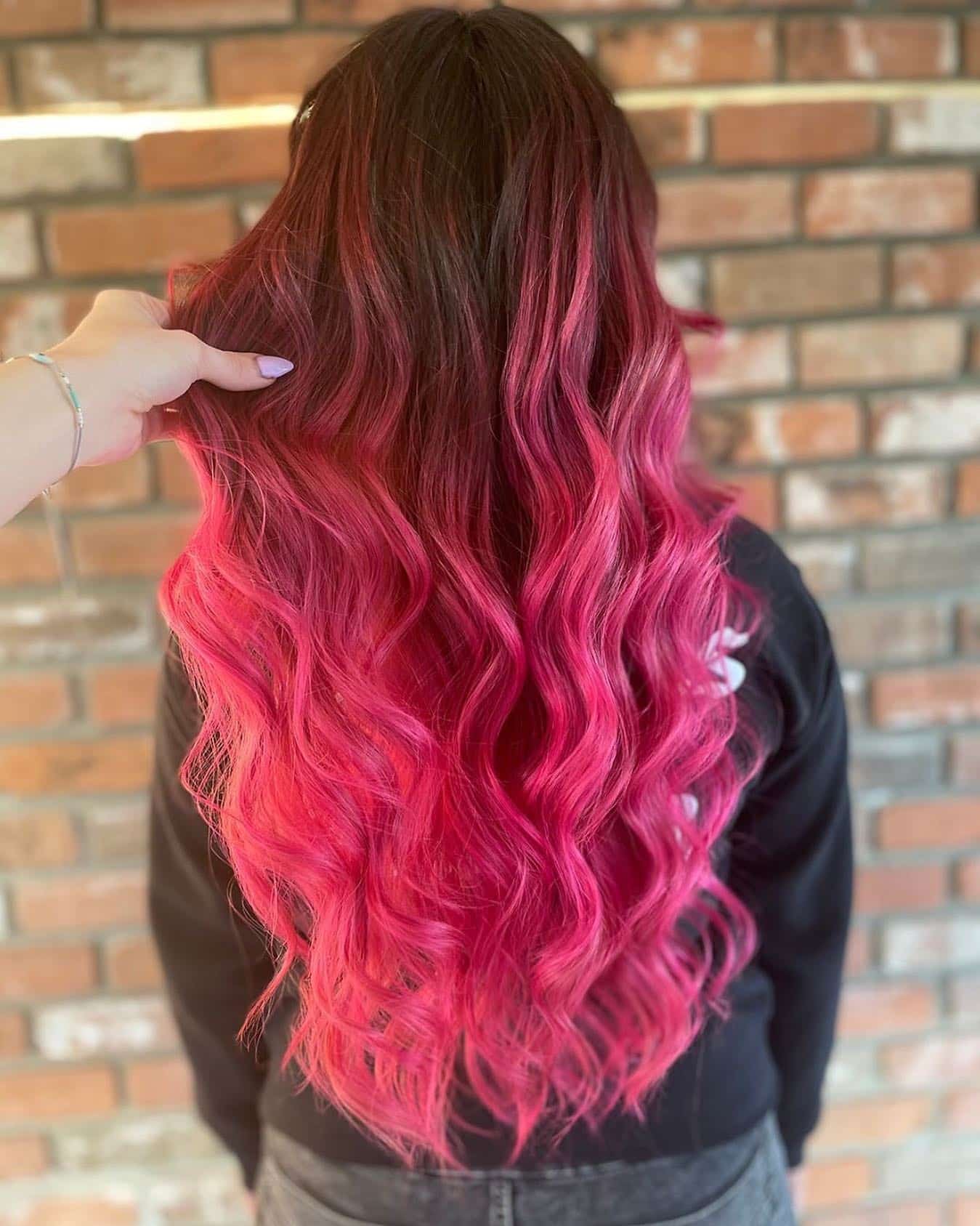 16. Neon Ombre Lengths - Hot Pink Hair Color