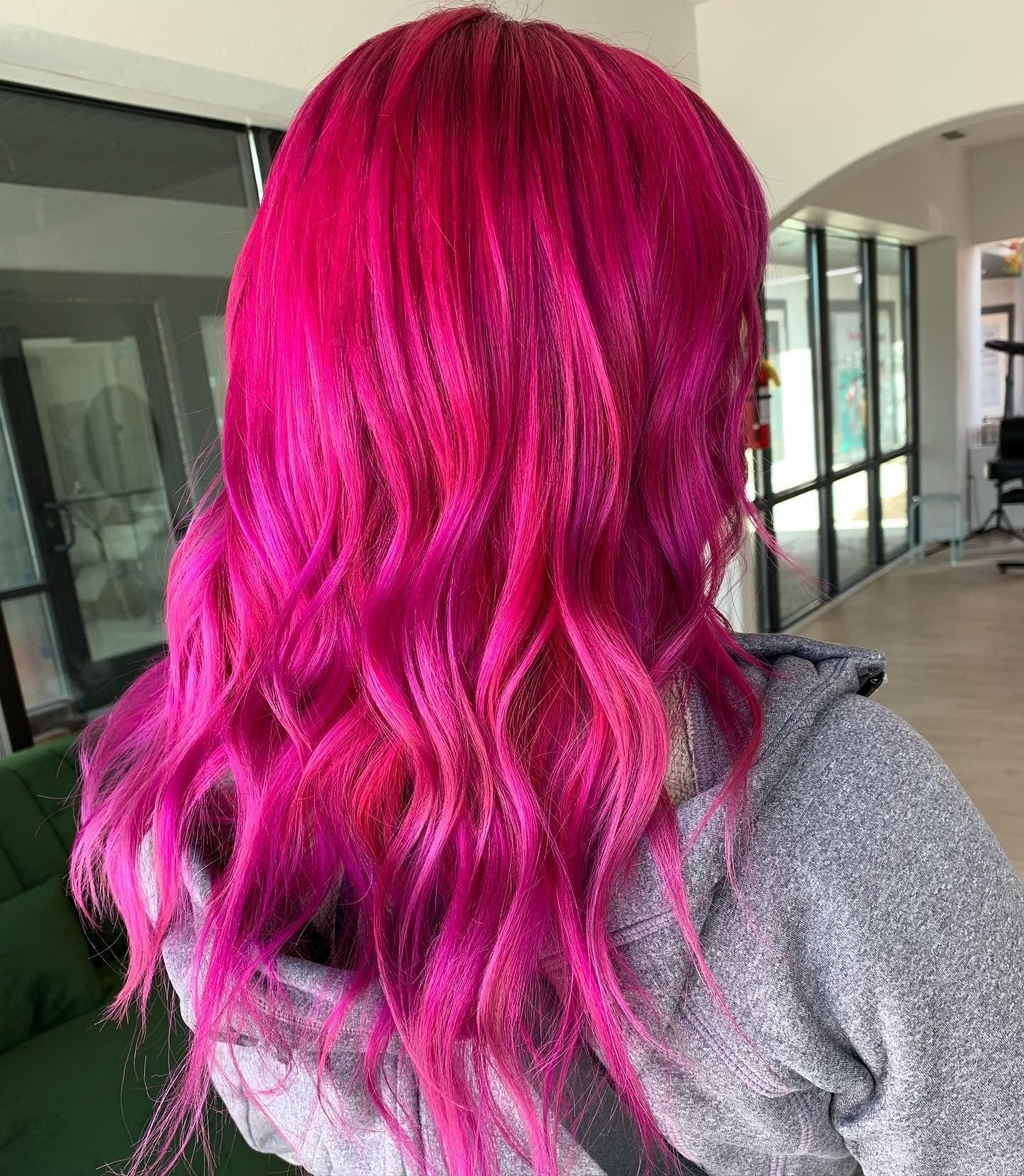 22. Magenta Wave Layers - Hot Pink Hair Color