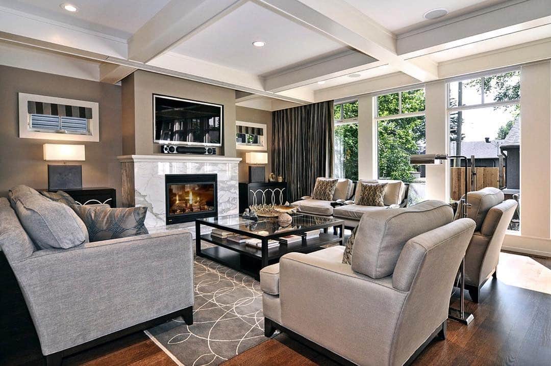 6. Classic Comfort with Refined Gray Seating - black and gray living room ideas