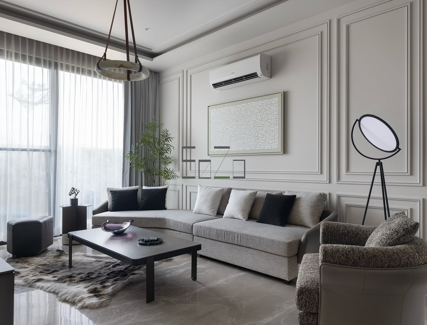 8. Timeless Gray with Architectural Detailing - black and gray living room ideas