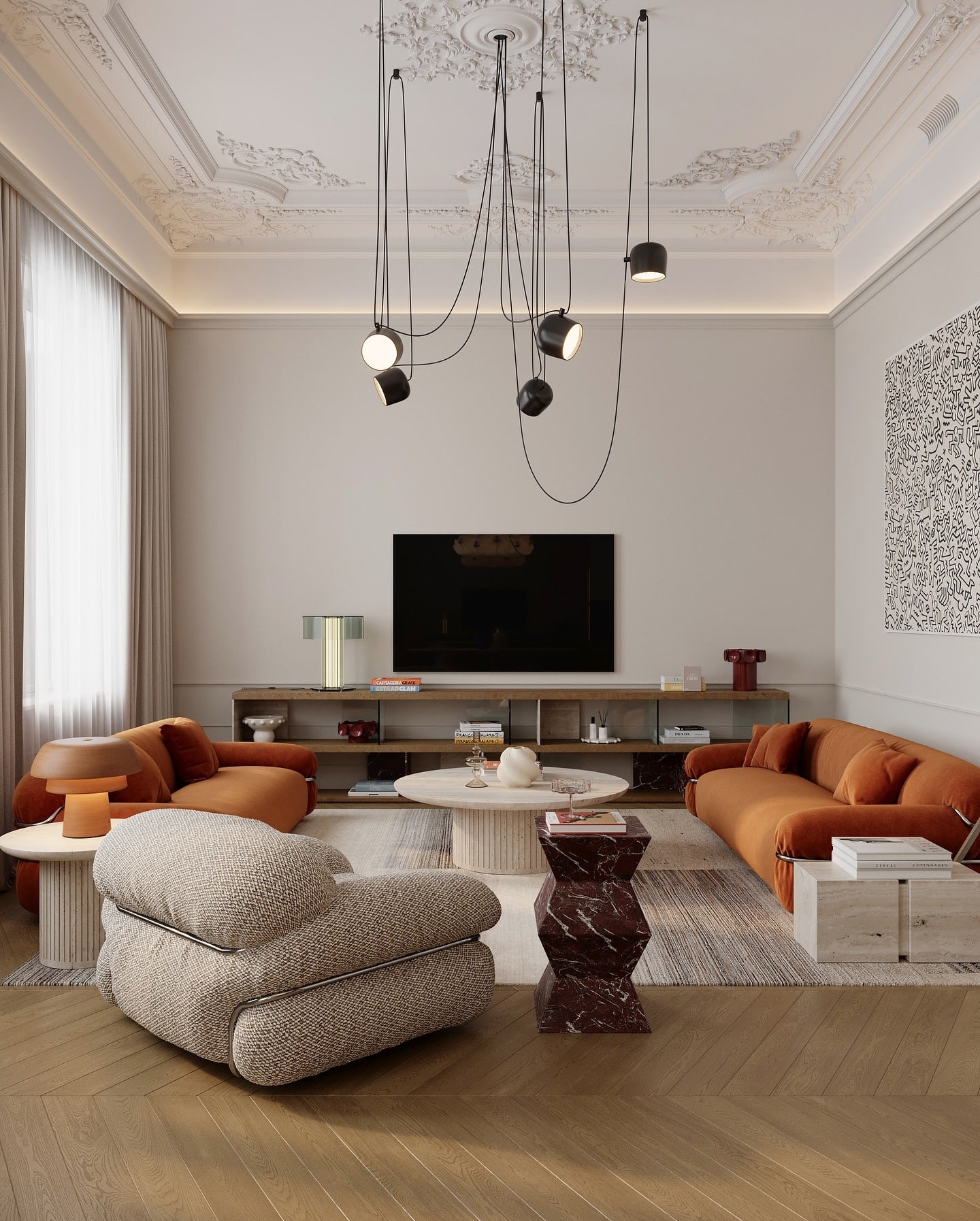 18. Art Deco Edge with Contemporary Warmth - black and gray living room ideas