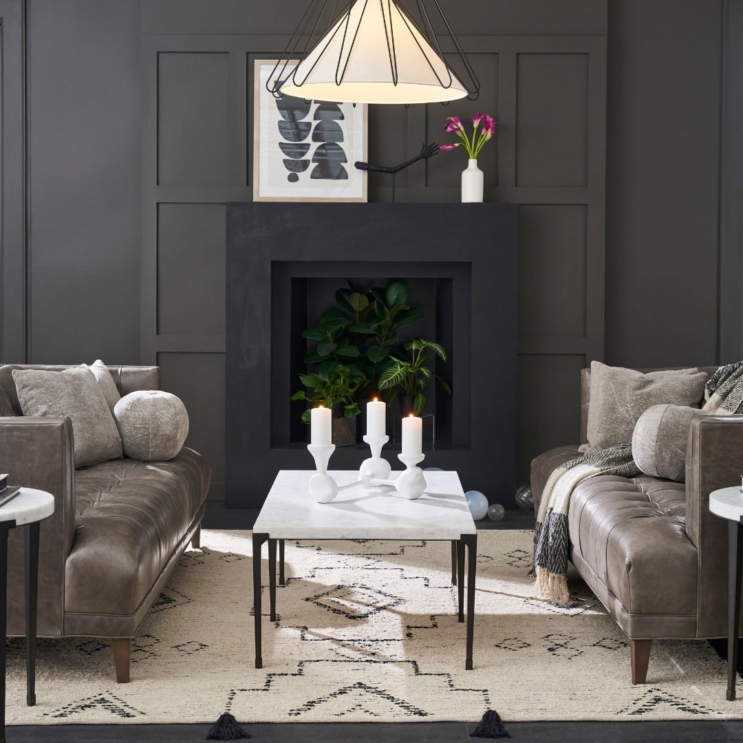 22. Charcoal Elegance with Warm Neutrals - black and gray living room ideas
