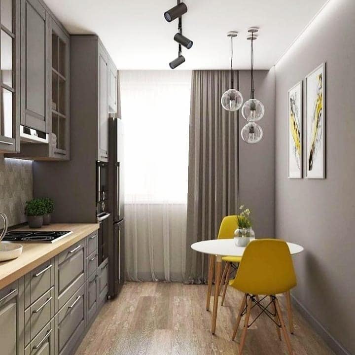 6. Compact Style with Playful Accents - small kitchen table ideas