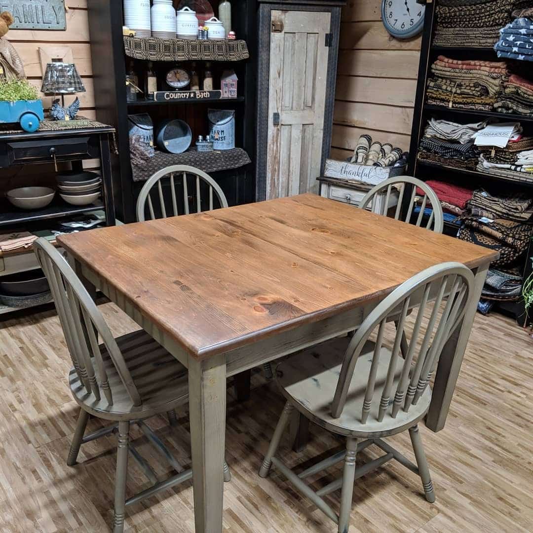 12. Rustic Simplicity in Warm Woods - small kitchen table ideas