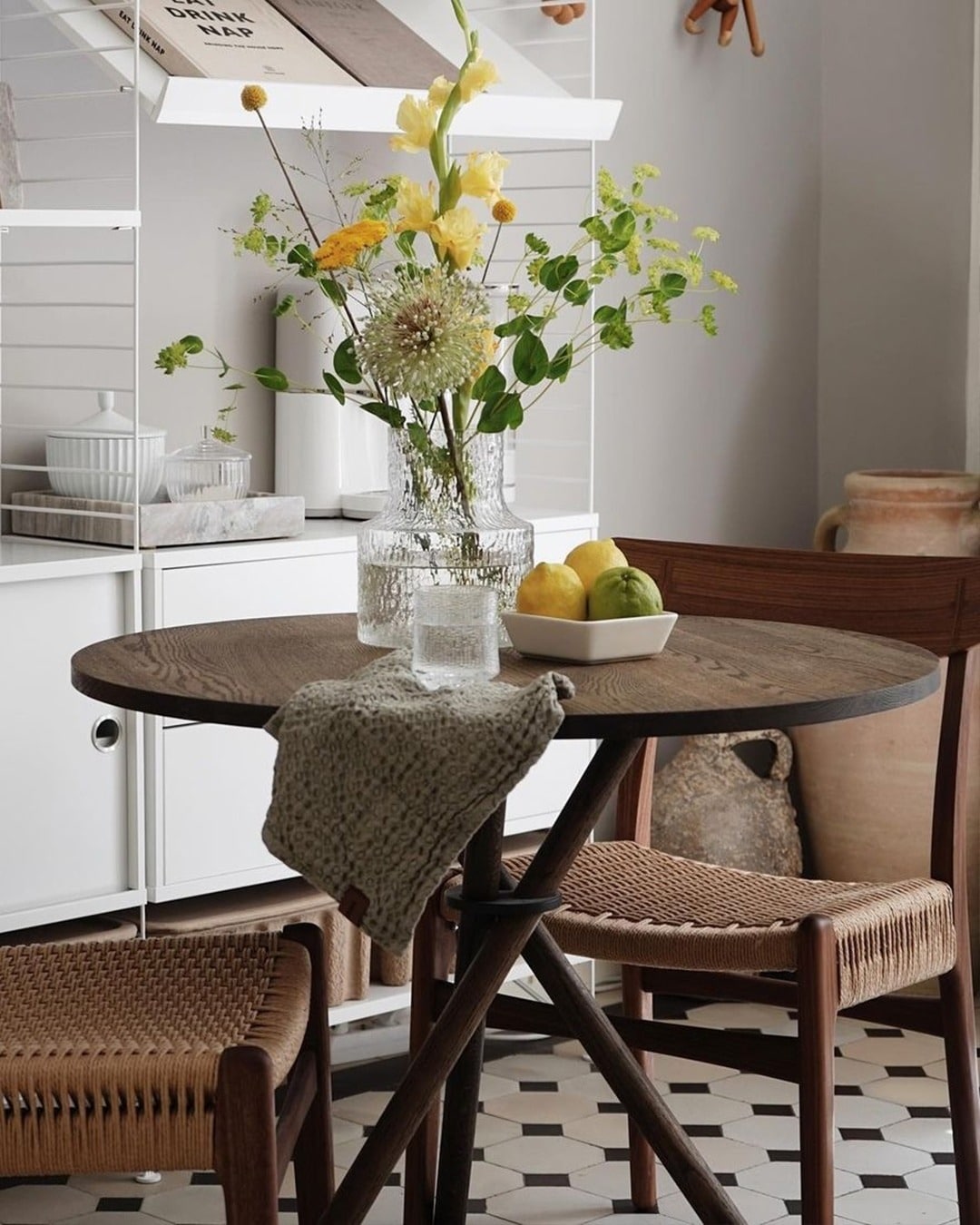 15. Scandinavian Minimalism with Organic Touches - small kitchen table ideas