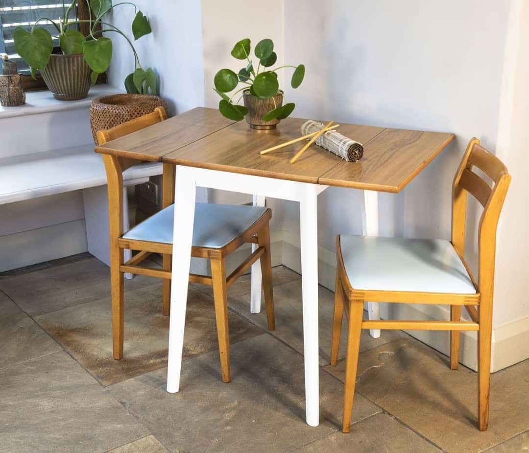 18. Functional Drop-Leaf with Mid-Century Flair - small kitchen table ideas