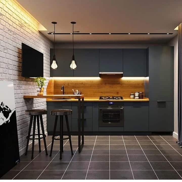 20. Urban Edge with Industrial Contrast - small kitchen table ideas