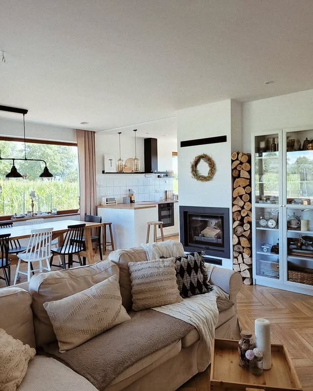 1. Warm Scandinavian Comfort with Natural Textures - kitchen and living room ideas