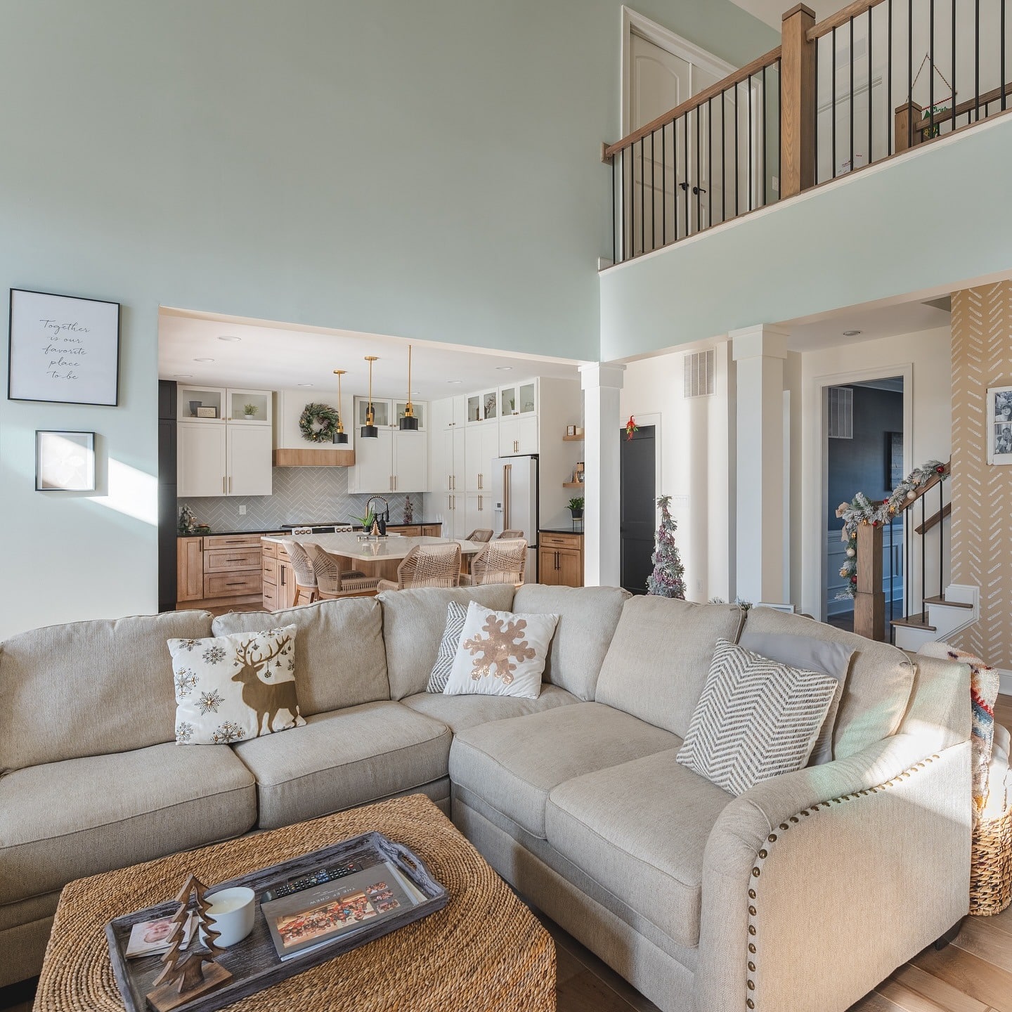 10. Airy Family-Friendly Design with Seasonal Touches - kitchen and living room ideas