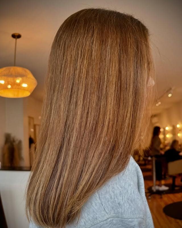 13. Honeyed Straight Flow - Soft Brown Hair Color