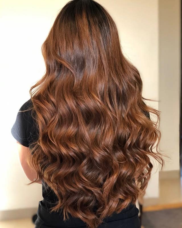 16. Cinnamon Wave Cascade - Soft Brown Hair Color