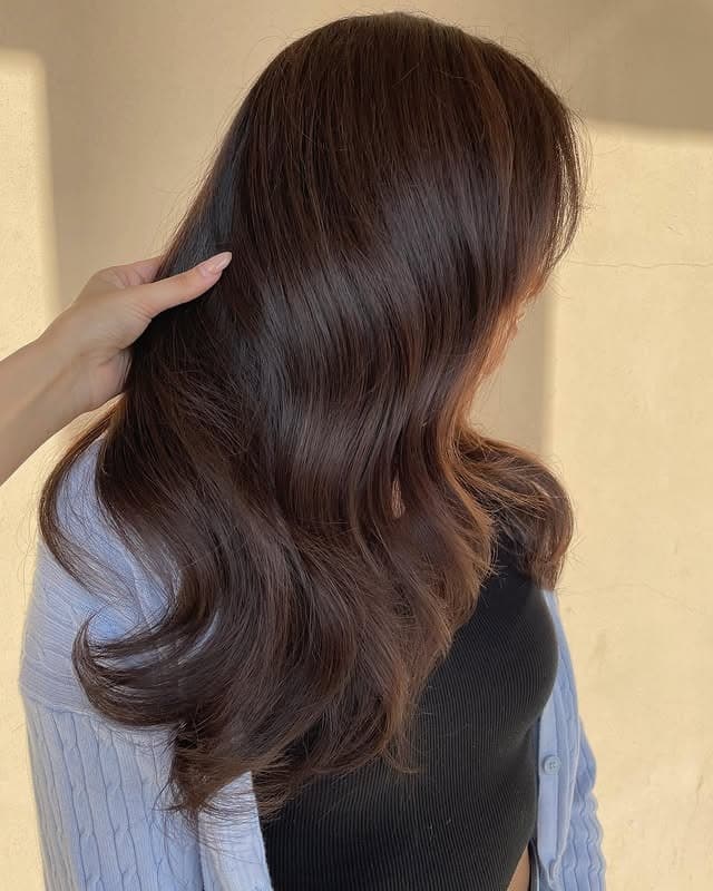 22. Sunlit Chocolate Flow - Soft Brown Hair Color