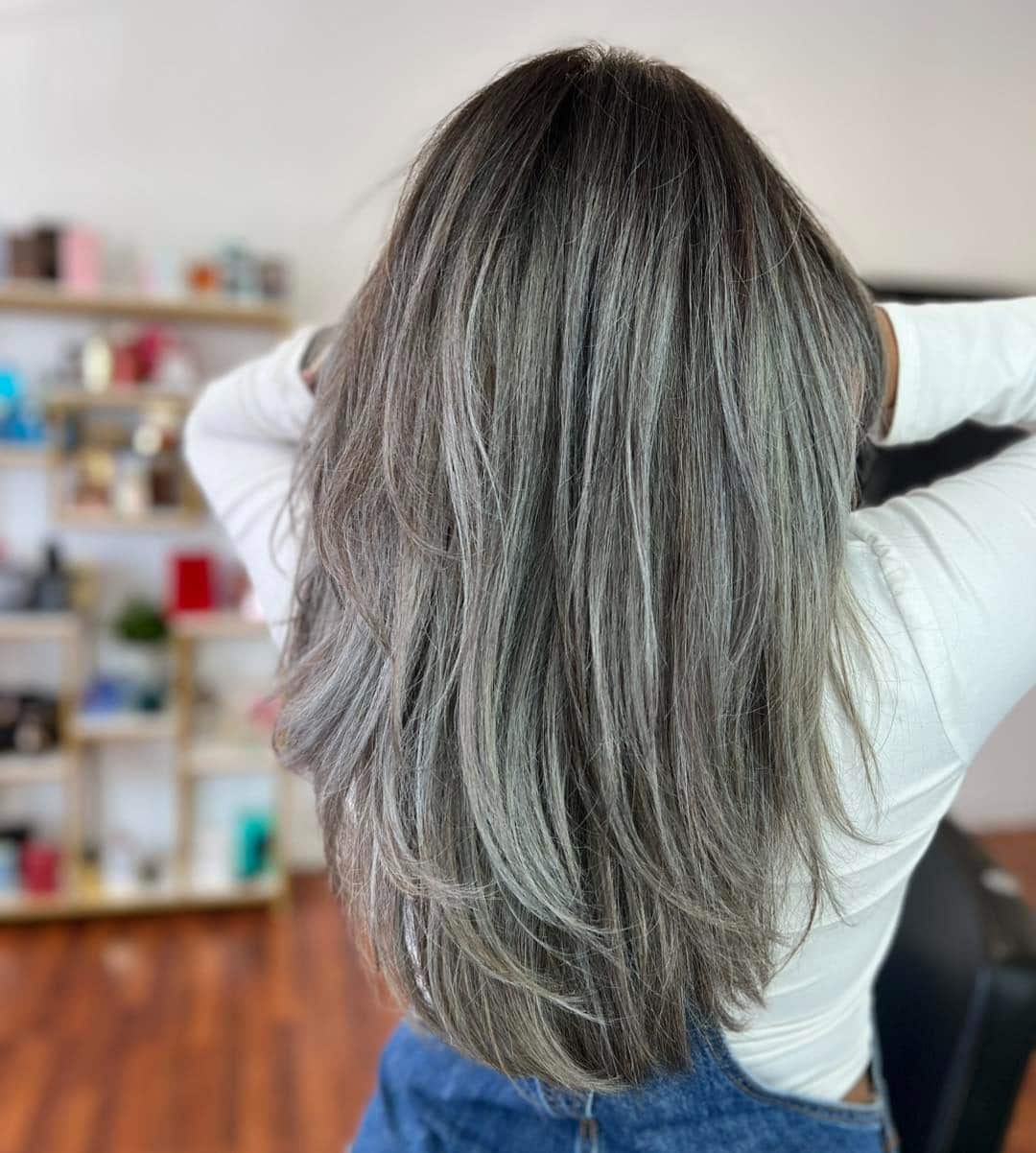 2. Smoky Ash Layers with Natural Flow - Ash Hair Color