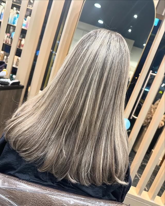 4. Straight Ash Beige Finish - Ash Hair Color