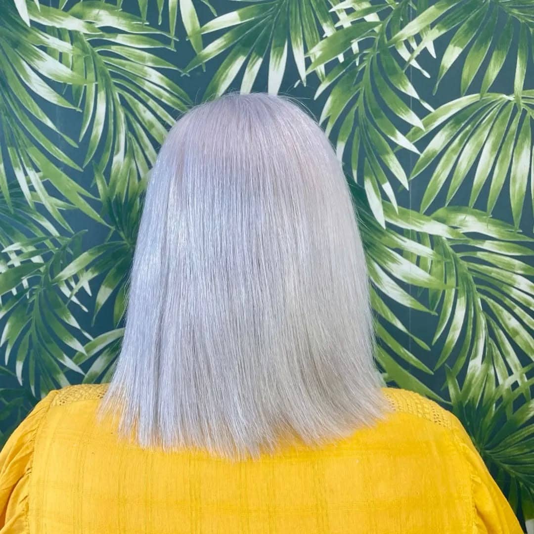 12. Sleek Platinum Ash Bob - Ash Hair Color