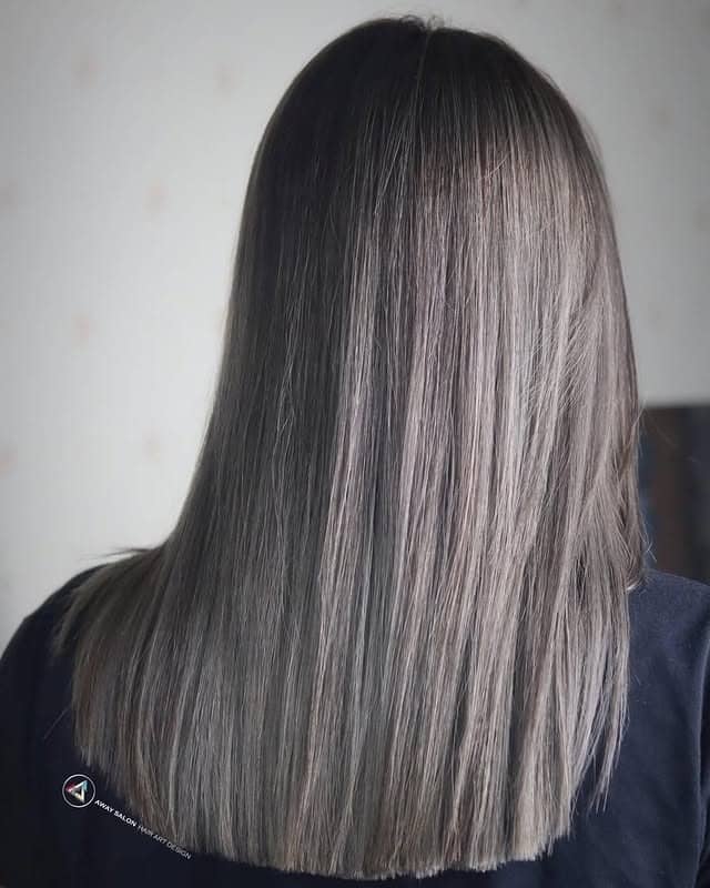 15. Straight Charcoal Ash Finish - Ash Hair Color