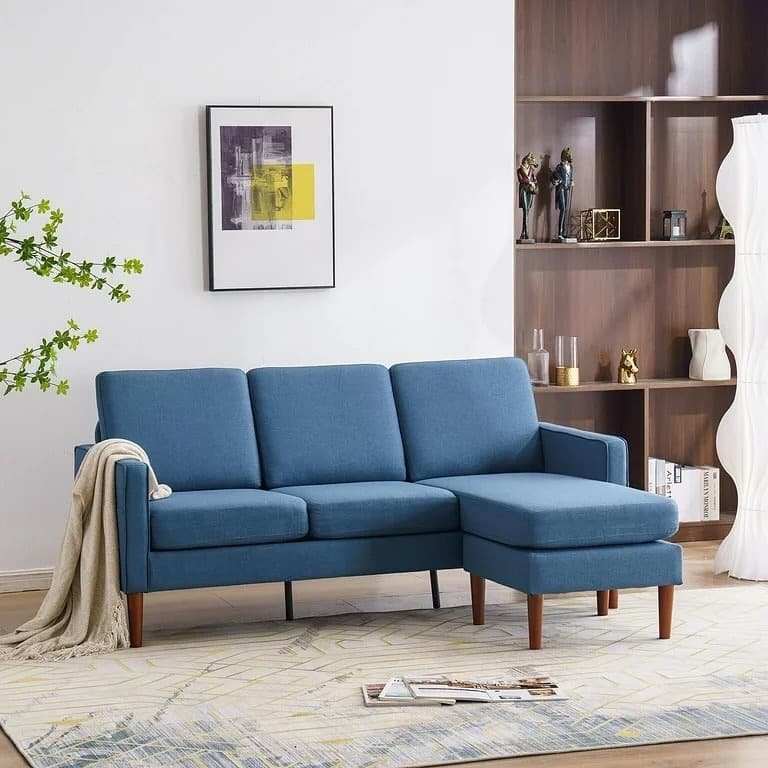 6. Smart & Functional Comfort - navy blue couch living room ideas