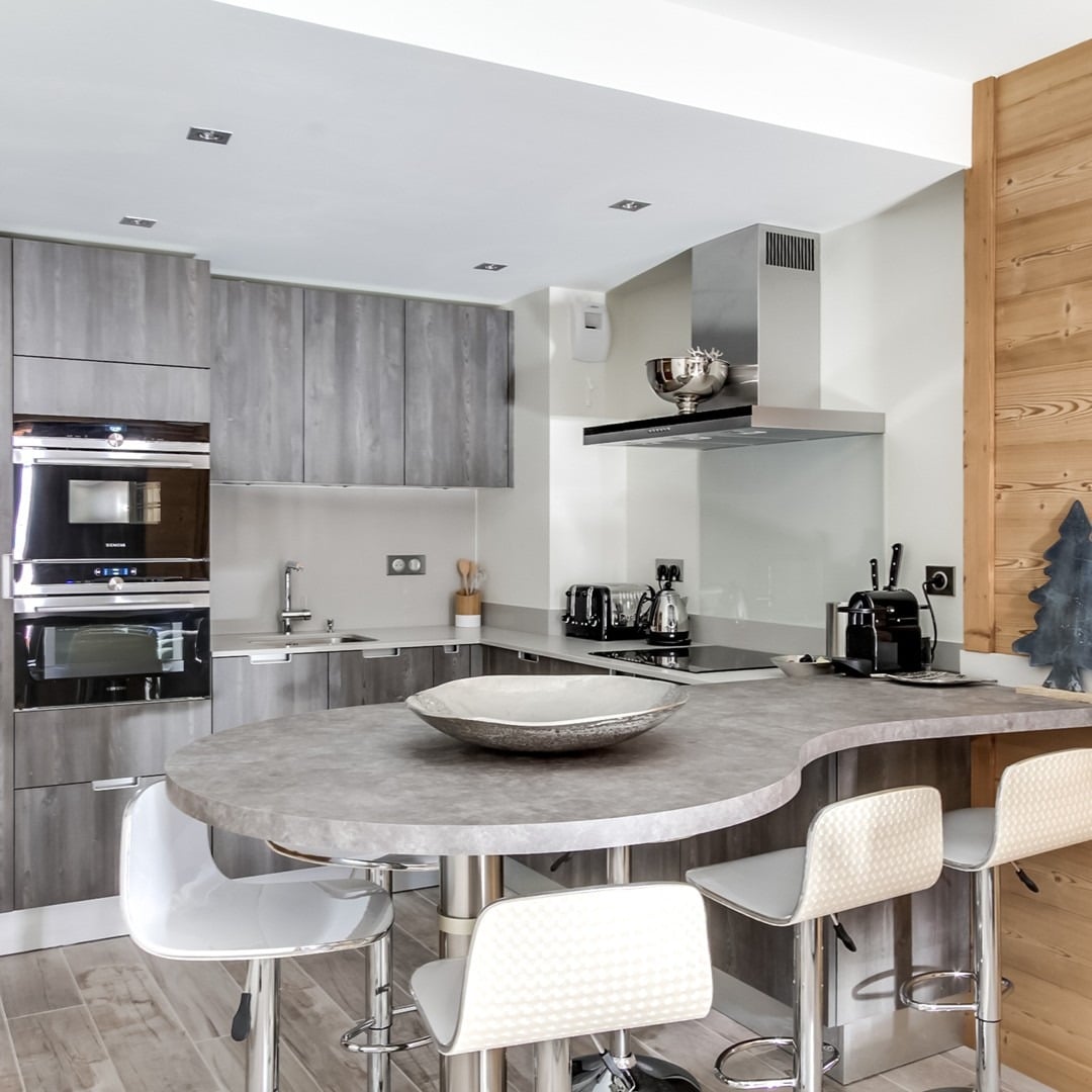 1. Modern Grey with Textured Warmth - grey kitchen ideas