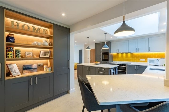 4. Grey with a Pop of Sunshine - grey kitchen ideas