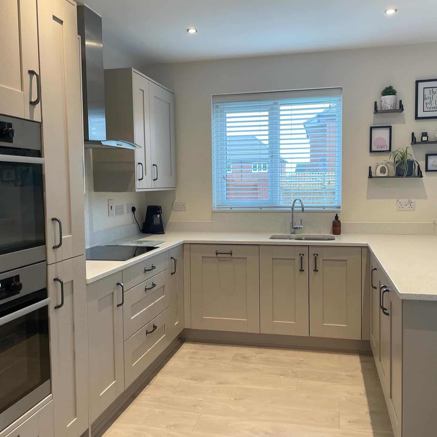 16. Warm Grey Family Kitchen - grey kitchen ideas