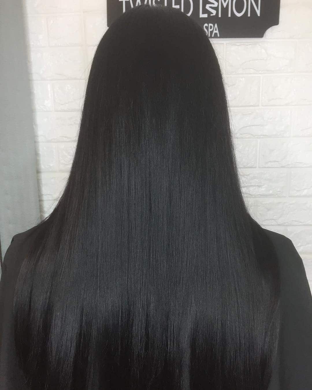 5. Classic Straight Cut in Soft Black - Soft Black Hair Color