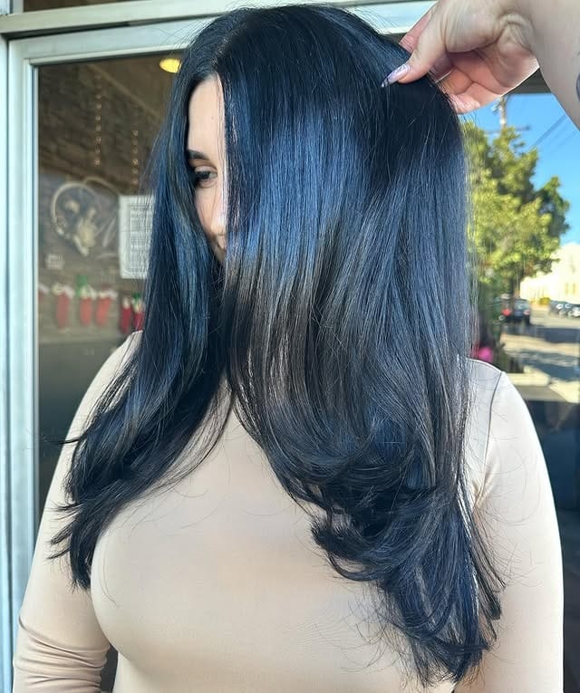 8. Face-Framing Layers in Soft Black - Soft Black Hair Color