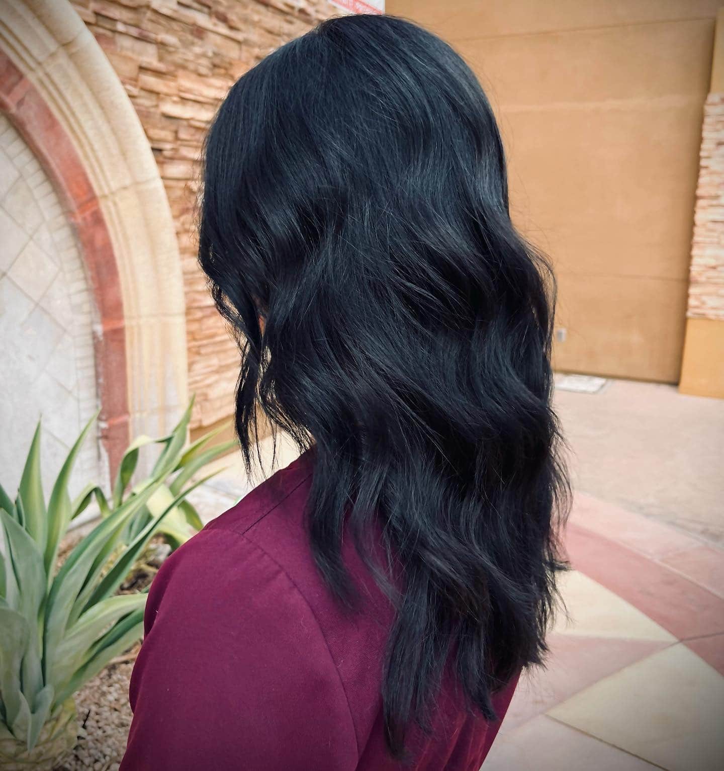 18. Shoulder-Grazing Waves in Soft Black - Soft Black Hair Color