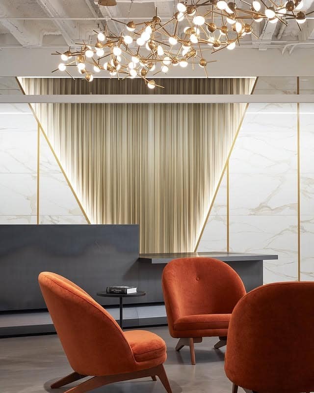 18. Mid-Century Glam with Burnt Orange - cool office ideas