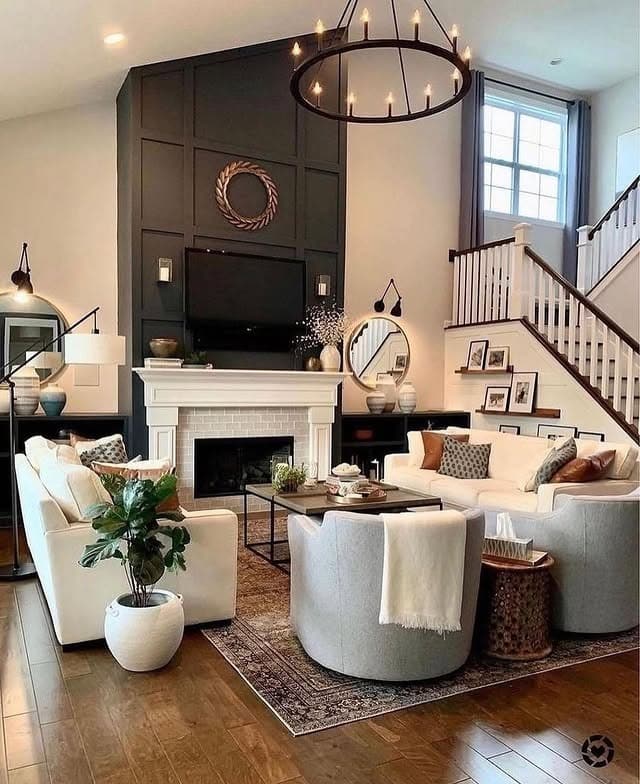 4. Classic Charm with a Modern Edge - open living room ideas