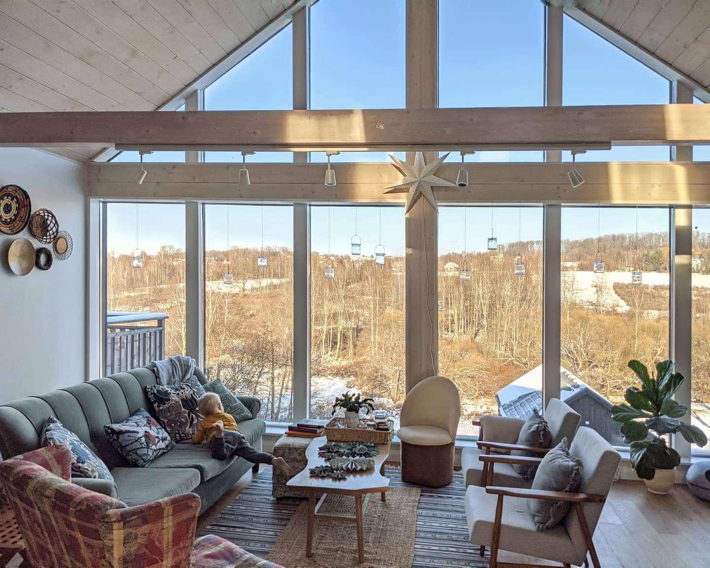 13. Nature-Inspired Living with Panoramic Views - open living room ideas