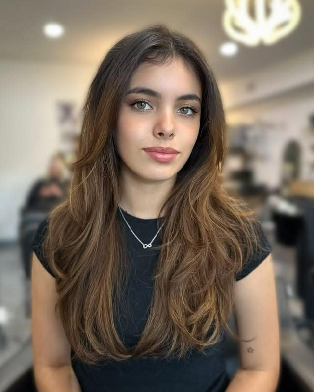 1. Soft Layered Chestnut Brown with Face-Framing Flow - Layered Hairstyles